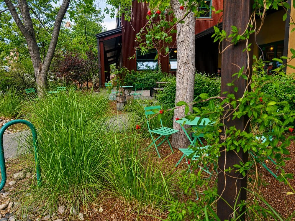 Another angle of the courtyard workspace