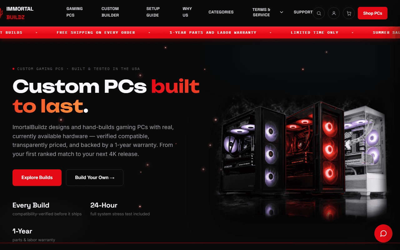 ImortalBuildz website